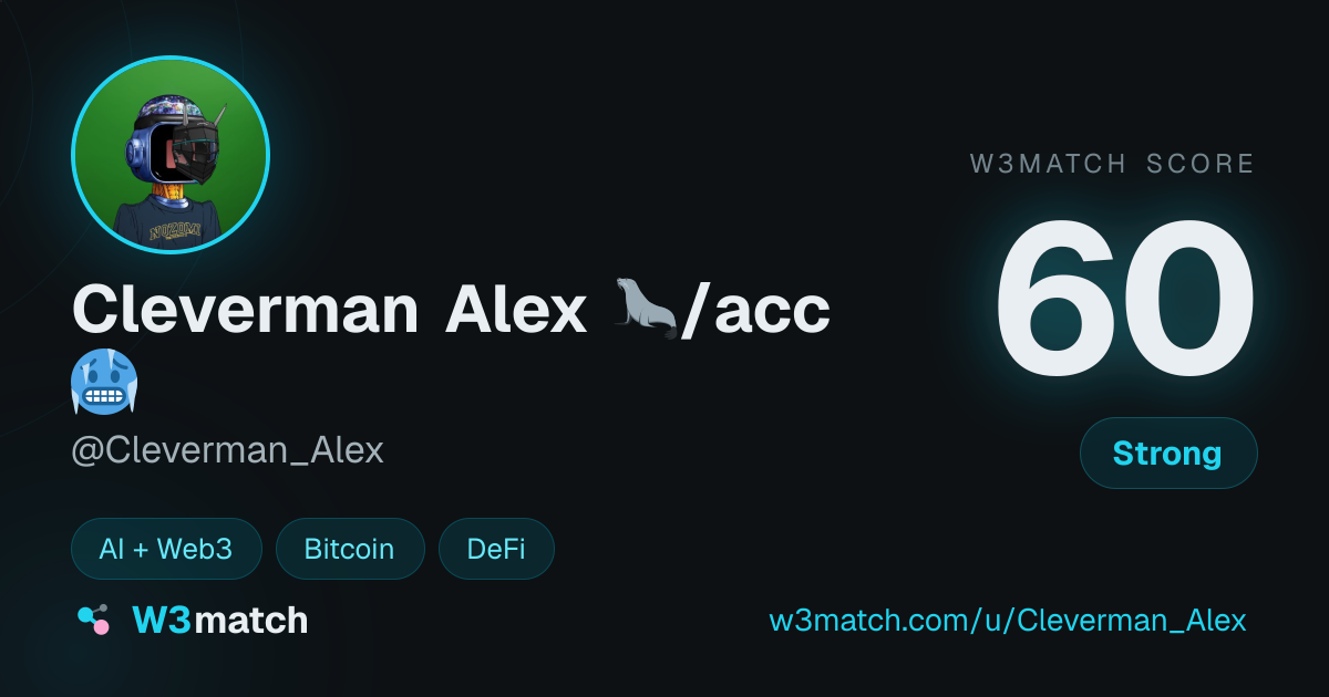 Share card for Cleverman Alex 🦭/acc 🥶
