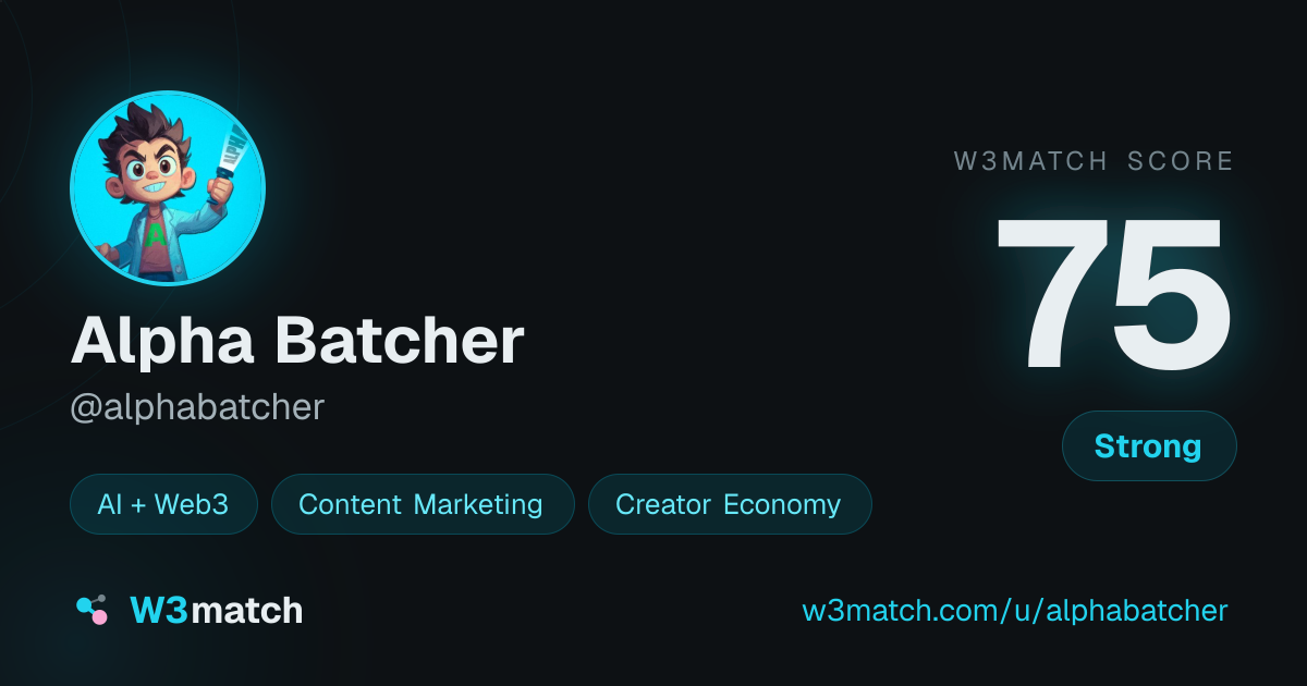 Share card for Alpha Batcher