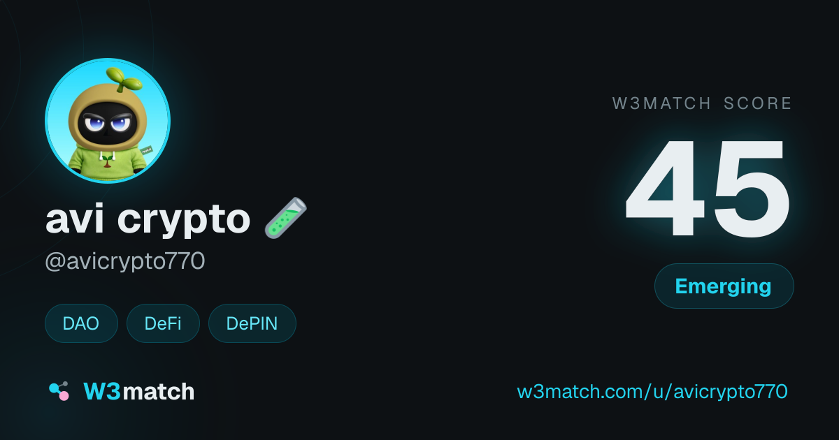 Share card for avi crypto 🧪