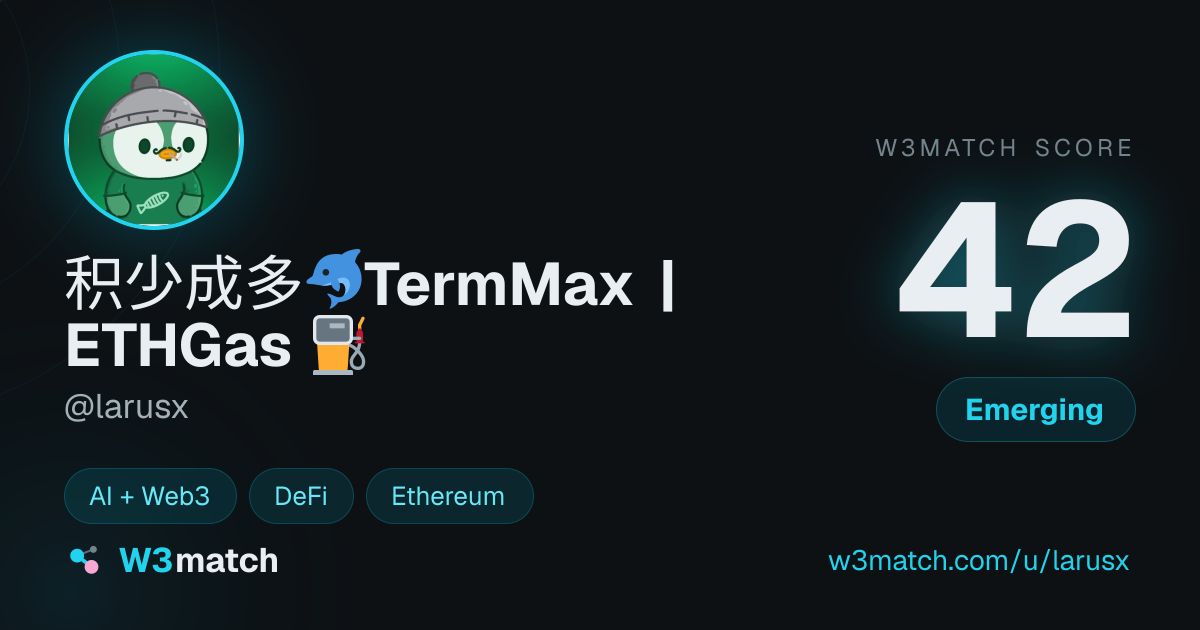 Share card for 积少成多🐬TermMax | ETHGas ⛽